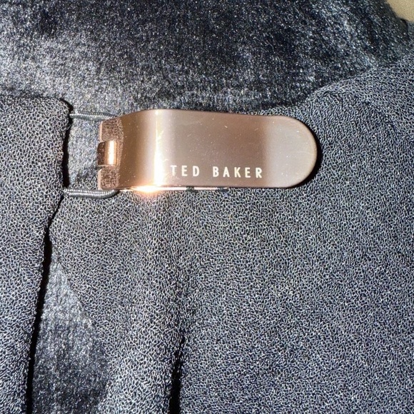 Ted Baker Rozean Pleated Petal Cape Back Dress- Size 4 - Picture 3 of 6